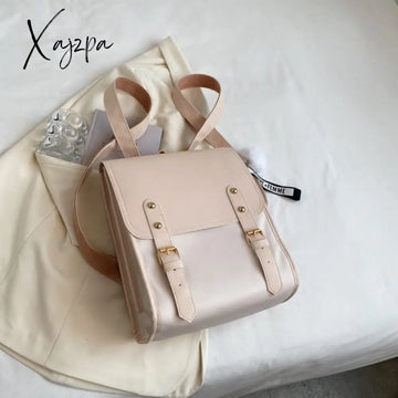 Xajzpa - Women Backpack Travel Large Backpacks Pu Leather Handbag School Bag For Teenage Girls